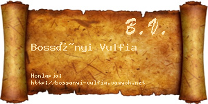 Bossányi Vulfia névjegykártya